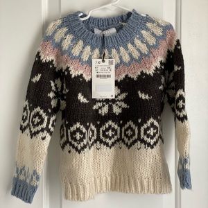 ZARA Girls Jaquard Knit Sweater